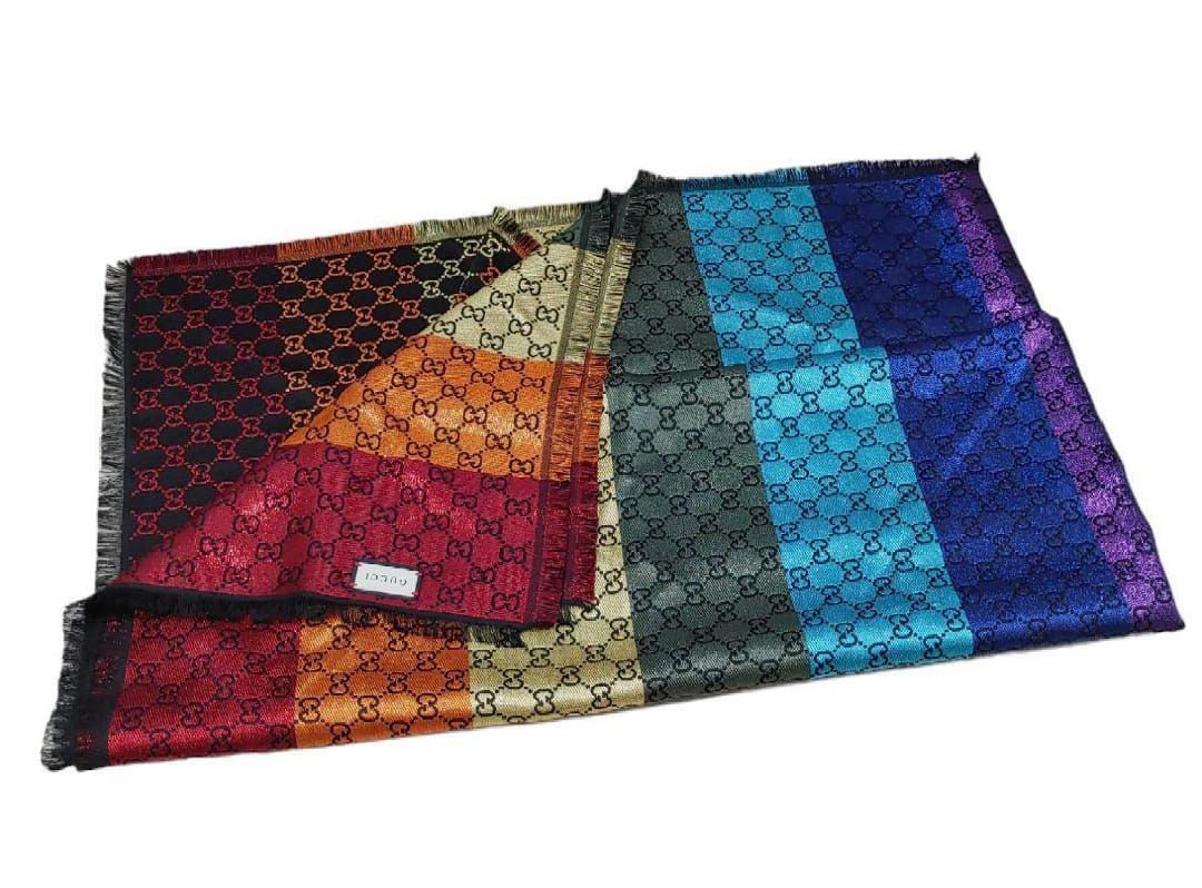 GUCCI GG JACQUARD SHaWL RAINBOW MONOGRAM