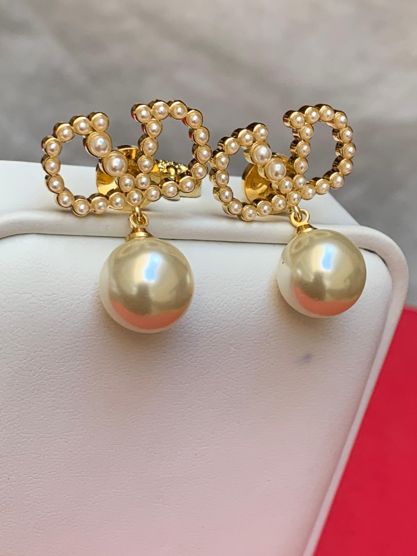 VALENTINO VLOGO PEARL EARRINGS