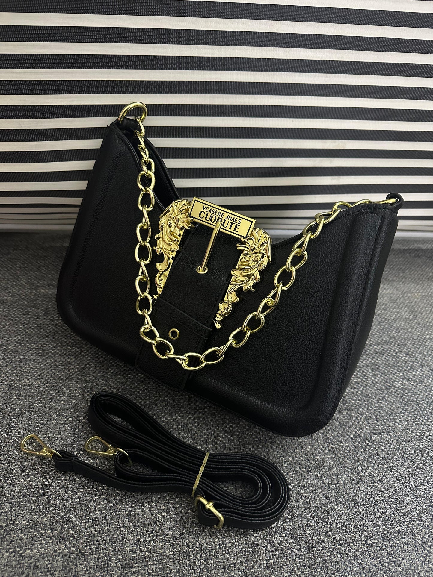 VERSACE JEANS COUTURE 
LOGO-BUCKLE SHOULDER BAGS