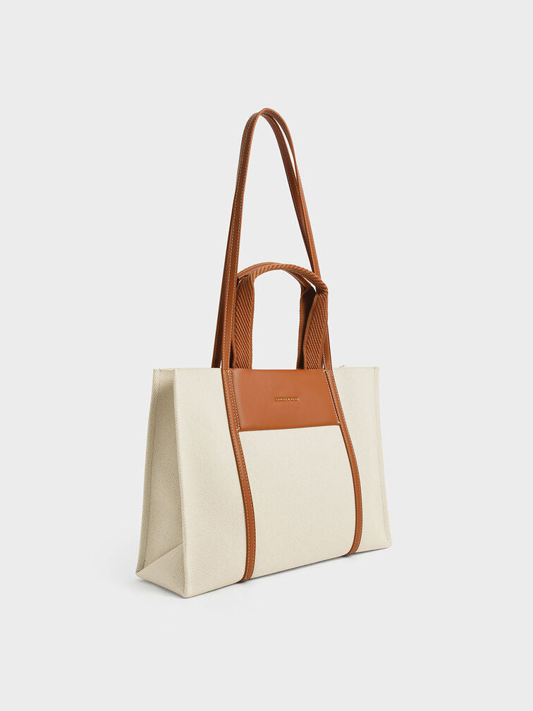 CHARLES&KEITH SHALIA CANVAS TOTE BAG