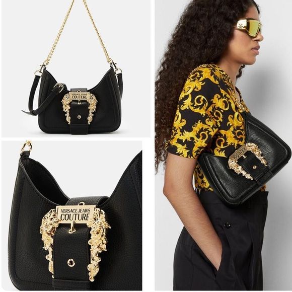 VERSACE JEANS COUTURE 
LOGO-BUCKLE SHOULDER BAGS